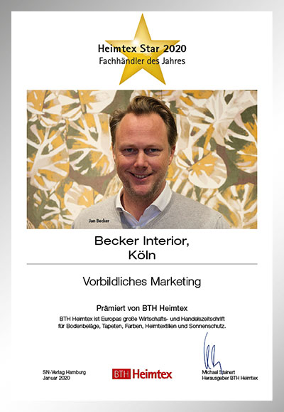 Becker Interior-Bettenfachhändler Urkunde Becker Interior