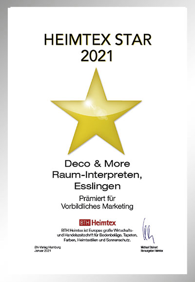 Deco & More – Raum-Interpreten-Bettenfachhändler Urkunde Deco & More – Raum-Interpreten