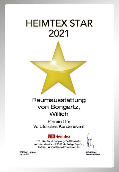 Raumausstattung von Bongartz-Bettenfachhändler Urkunde Raumausstattung von Bongartz