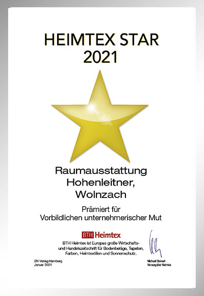 Raumausstattung Hohenleitner-Bettenfachhändler Urkunde Raumausstattung Hohenleitner
