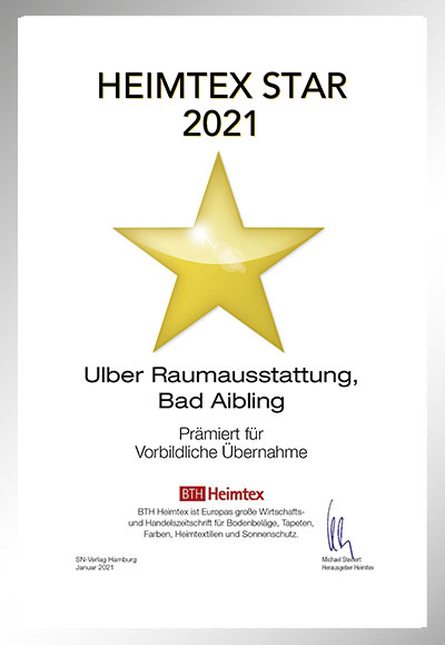Ulber Raumausstattung-Bettenfachhändler Urkunde Ulber Raumausstattung