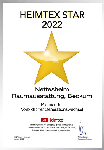 Nettesheim Raumausstattung-Bettenfachhändler Urkunde Nettesheim Raumausstattung