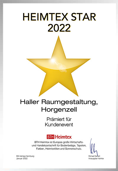 Haller Raumgestaltung GmbH & Co. KG-Bettenfachhändler Urkunde Haller Raumgestaltung GmbH & Co. KG