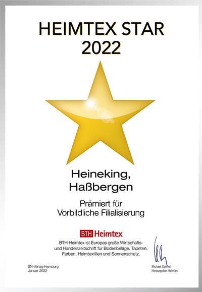 Heineking Wohnmanufaktur-Bettenfachhändler Urkunde Heineking Wohnmanufaktur