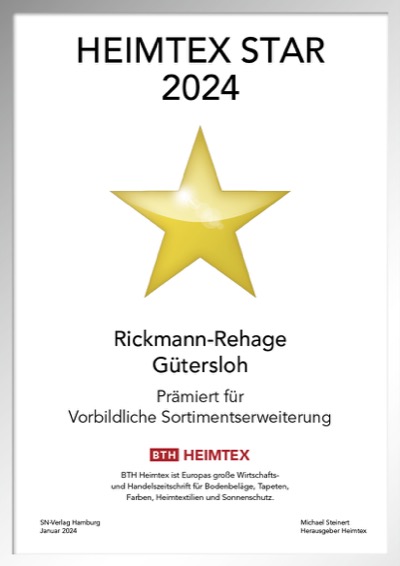 Rickmann-Rehage GmbH-Bettenfachhändler Urkunde Rickmann-Rehage GmbH
