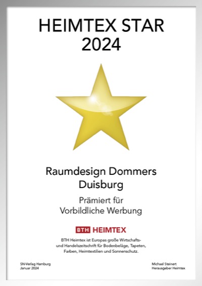 Raumdesign Dommers GmbH-Bettenfachhändler Urkunde Raumdesign Dommers GmbH