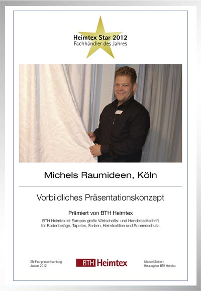 Michels Raumideen-Bettenfachhändler Urkunde Michels Raumideen