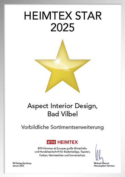 Aspect Interior Design-Bettenfachhändler Urkunde Aspect Interior Design