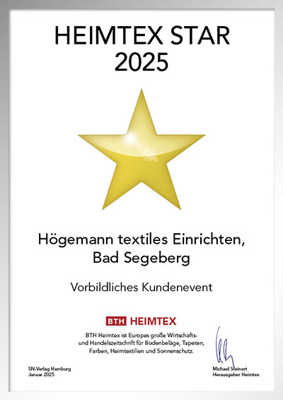Högeman textiles Einrichten-Bettenfachhändler Urkunde Högeman textiles Einrichten