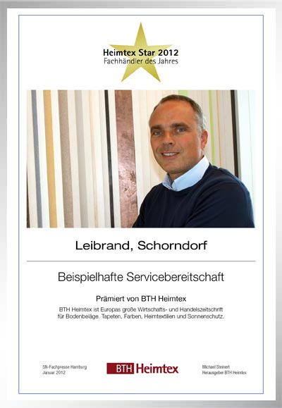 Leibbrand-Bettenfachhändler Urkunde Leibbrand