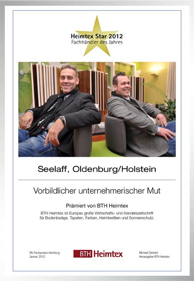 Seelaff-Bettenfachhändler Urkunde Seelaff