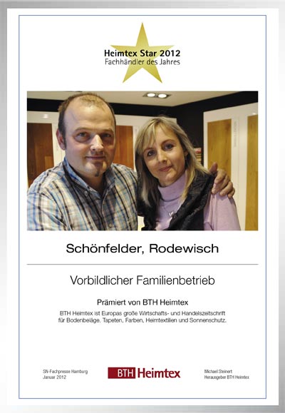 Schönfelder-Bettenfachhändler Urkunde Schönfelder