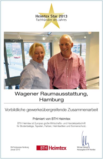 Wagener Raumausstattung GmbH-Bettenfachhändler Urkunde Wagener Raumausstattung GmbH