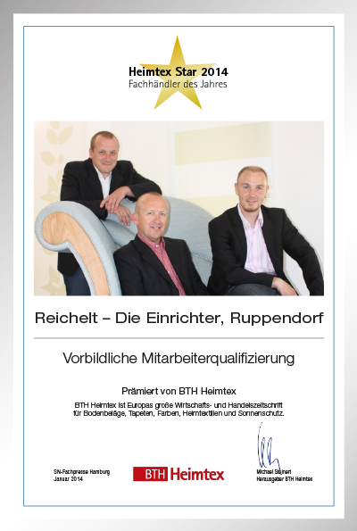 Reichelt – Die Einrichter OHG-Bettenfachhändler Urkunde Reichelt – Die Einrichter OHG