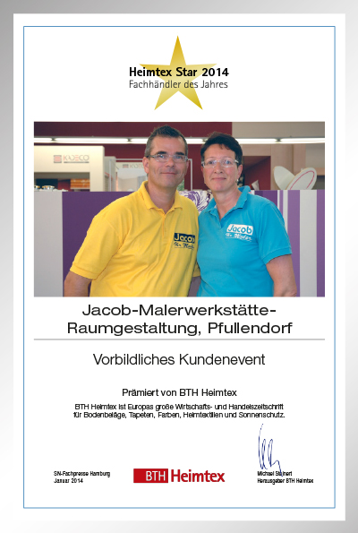 Jacob-Malerwerkstätte-Raumgestaltung GmbH-Bettenfachhändler Urkunde Jacob-Malerwerkstätte-Raumgestaltung GmbH