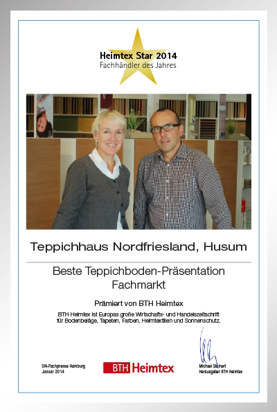 Teppichhaus Nordfriesland E. Bornhof GmbH-Bettenfachhändler Urkunde Teppichhaus Nordfriesland E. Bornhof GmbH