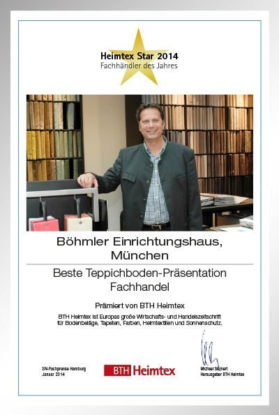 Böhmler Einrichtungshaus GmbH-Bettenfachhändler Urkunde Böhmler Einrichtungshaus GmbH