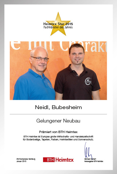 Neidl Maler und Lackierbetrieb-Bettenfachhändler Urkunde Neidl Maler und Lackierbetrieb