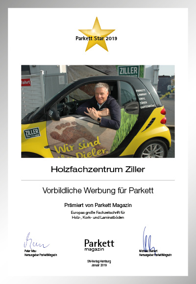 Holzfachzentrum Ziller GmbH-Bettenfachhändler Urkunde Holzfachzentrum Ziller GmbH