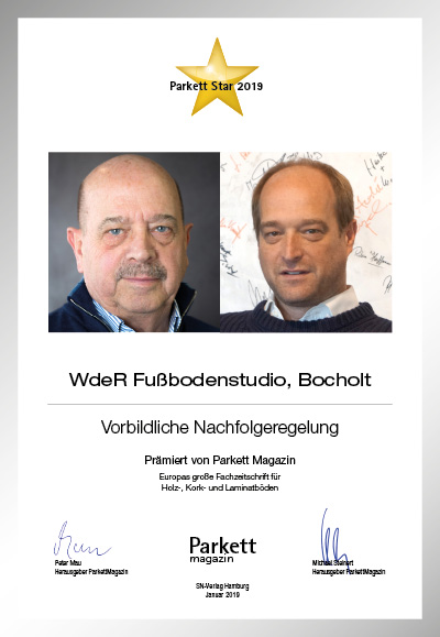 WdeR Fußbodenstudio GmbH-Bettenfachhändler Urkunde WdeR Fußbodenstudio GmbH