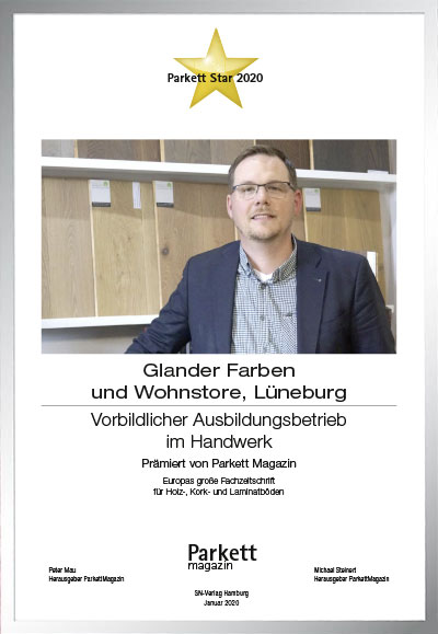 Glander Farben und Wohnstore e.K.-Bettenfachhändler Urkunde Glander Farben und Wohnstore e.K.