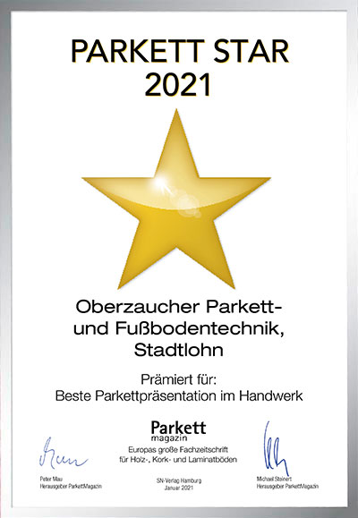 Oberzaucher Parkett- und Fußbodentechnik-Bettenfachhändler Urkunde Oberzaucher Parkett- und Fußbodentechnik