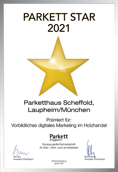 Parketthaus Scheffold GmbH-Bettenfachhändler Urkunde Parketthaus Scheffold GmbH