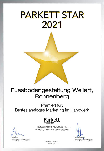 Fussbodengestaltung Weilert-Bettenfachhändler Urkunde Fussbodengestaltung Weilert
