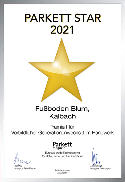 Fußboden Blum GmbH-Bettenfachhändler Urkunde Fußboden Blum GmbH