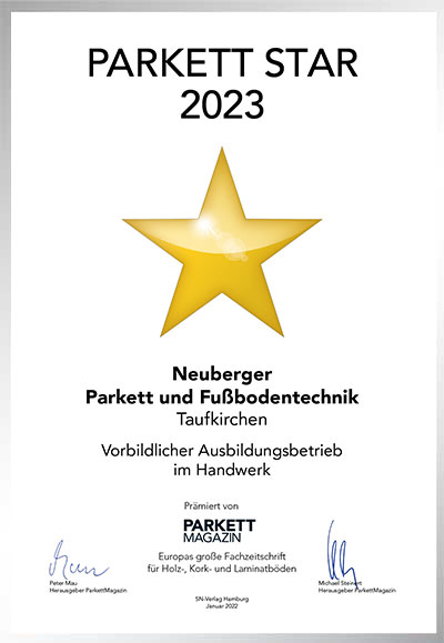 Neuberger Parkett und Fussbodentechnik GmbH-Bettenfachhändler Urkunde Neuberger Parkett und Fussbodentechnik GmbH