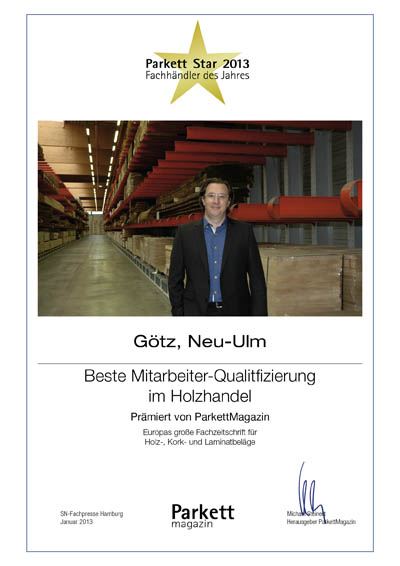 Carl Götz GmbH-Bettenfachhändler Urkunde Carl Götz GmbH