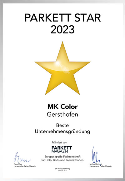 MK Color Group-Bettenfachhändler Urkunde MK Color Group