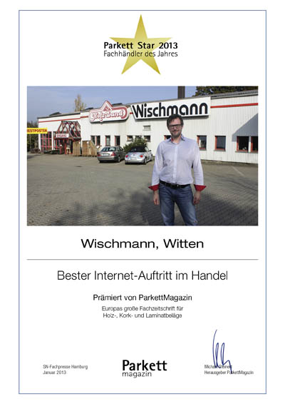 Holzland Wischmann-Bettenfachhändler Urkunde Holzland Wischmann