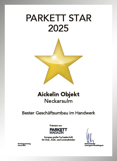 Aickelin Objekt-Bettenfachhändler Urkunde Aickelin Objekt