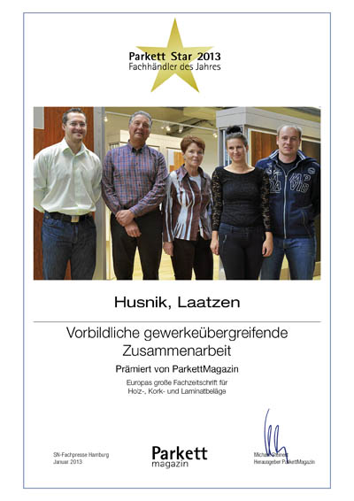 Wilfried Husnik GmbH-Bettenfachhändler Urkunde Wilfried Husnik GmbH