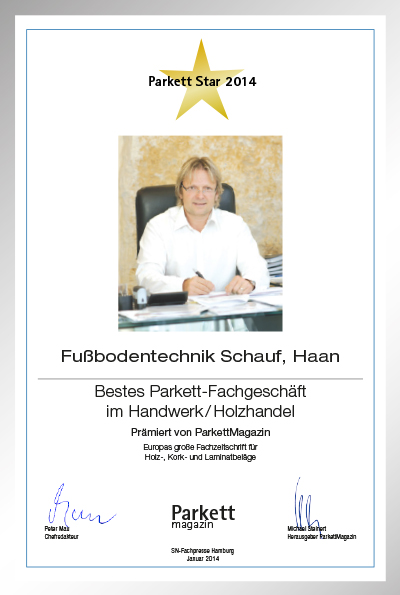 Fußbodentechnik Schauf-Bettenfachhändler Urkunde Fußbodentechnik Schauf