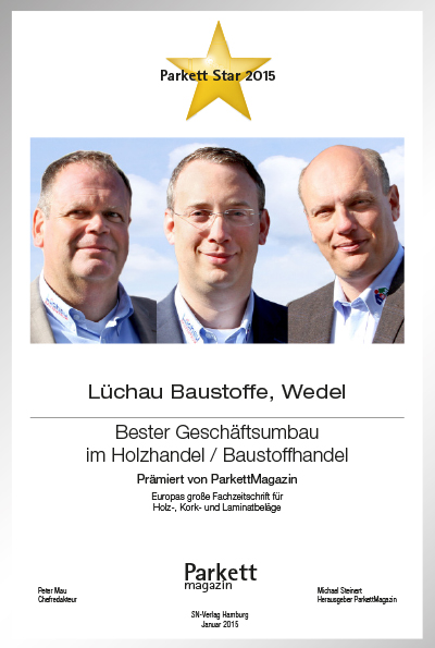 Lüchau Baustoffe GmbH-Bettenfachhändler Urkunde Lüchau Baustoffe GmbH