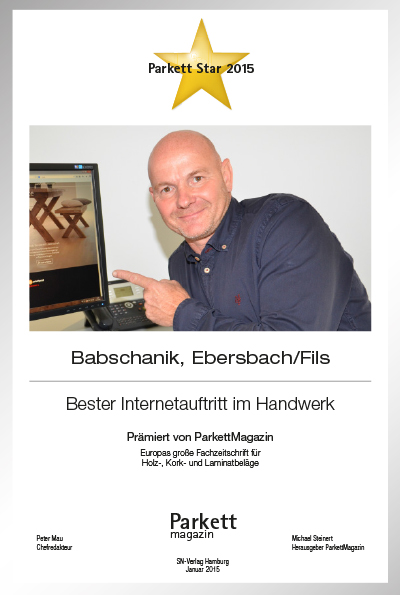 Babschanik GmbH-Bettenfachhändler Urkunde Babschanik GmbH