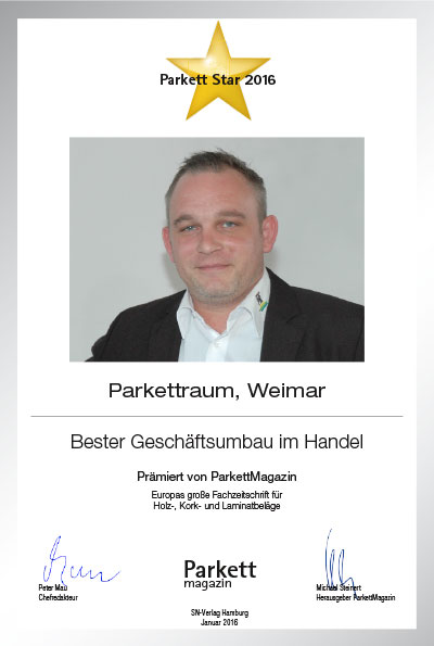 Parkettraum-Bettenfachhändler Urkunde Parkettraum