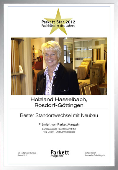 Holzland Hasselbach-Bettenfachhändler Urkunde Holzland Hasselbach