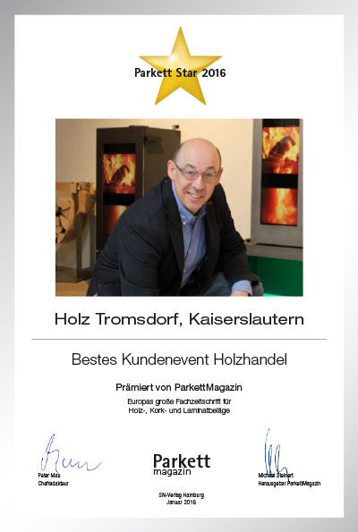Holz-Tromsdorf GmbH-Bettenfachhändler Urkunde Holz-Tromsdorf GmbH