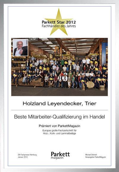 Holzland Leyendecker-Bettenfachhändler Urkunde Holzland Leyendecker