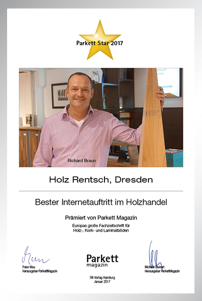 Holz Rentsch-Bettenfachhändler Urkunde Holz Rentsch