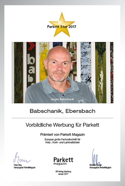 Babschanik-Bettenfachhändler Urkunde Babschanik