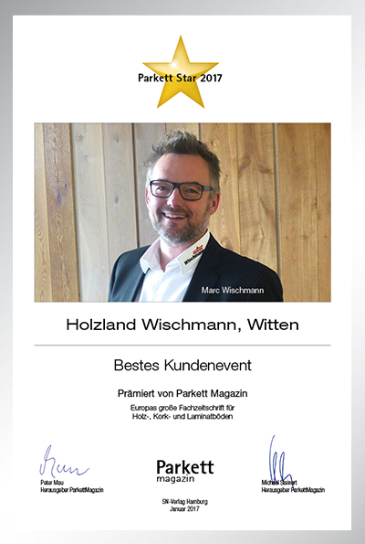 Holzland Wischmann-Bettenfachhändler Urkunde Holzland Wischmann