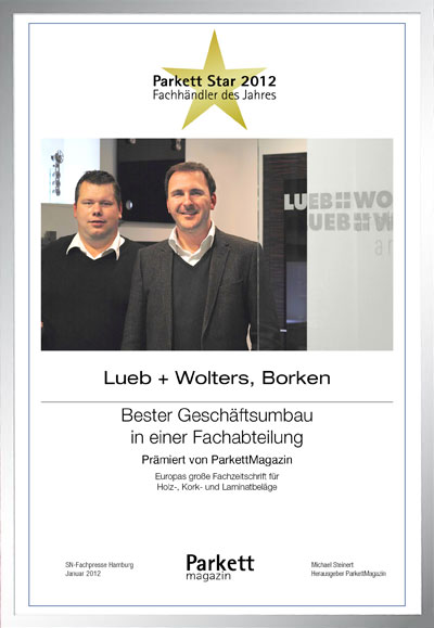 Lueb + Wolters-Bettenfachhändler Urkunde Lueb + Wolters