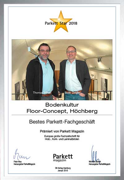 Bodenkultur im Bürgerbräu-Bettenfachhändler Urkunde Bodenkultur im Bürgerbräu