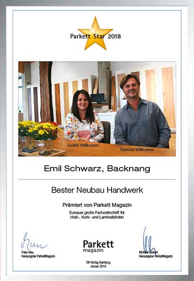 Parkett & Bodenbeläge Emil Schwarz GmbH-Bettenfachhändler Urkunde Parkett & Bodenbeläge Emil Schwarz GmbH