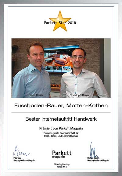 Bauer GmbH & Co.-Bettenfachhändler Urkunde Bauer GmbH & Co.