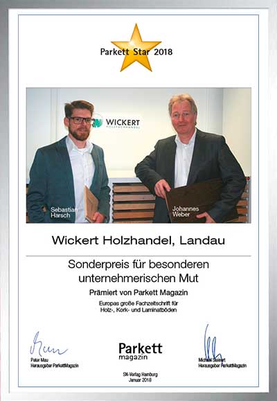 Wickert Holzfachhandel GmbH & Co. KG-Bettenfachhändler Urkunde Wickert Holzfachhandel GmbH & Co. KG